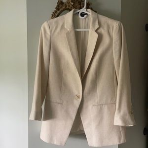 Brand new linen blend blazer in light tan